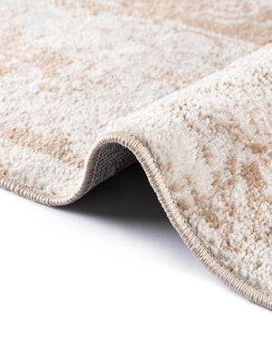 Beige 3' x 3' Oxford Round Area Rug