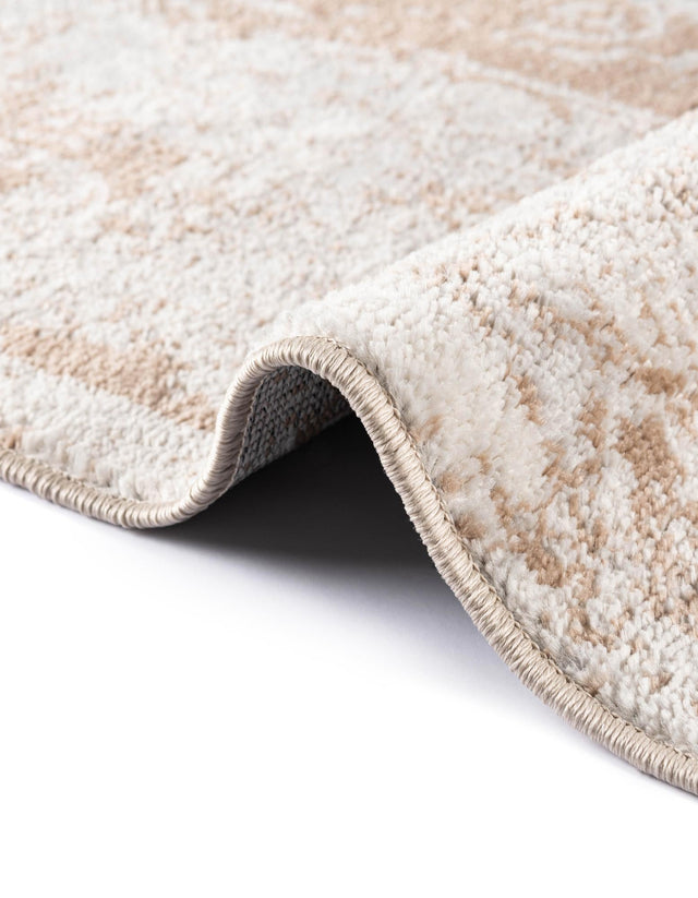 Beige 3' x 3' Oxford Round Area Rug