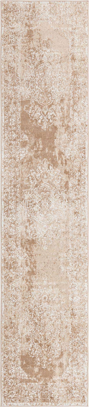 Beige 2' 7 x 12' Oxford Runner Area Rug