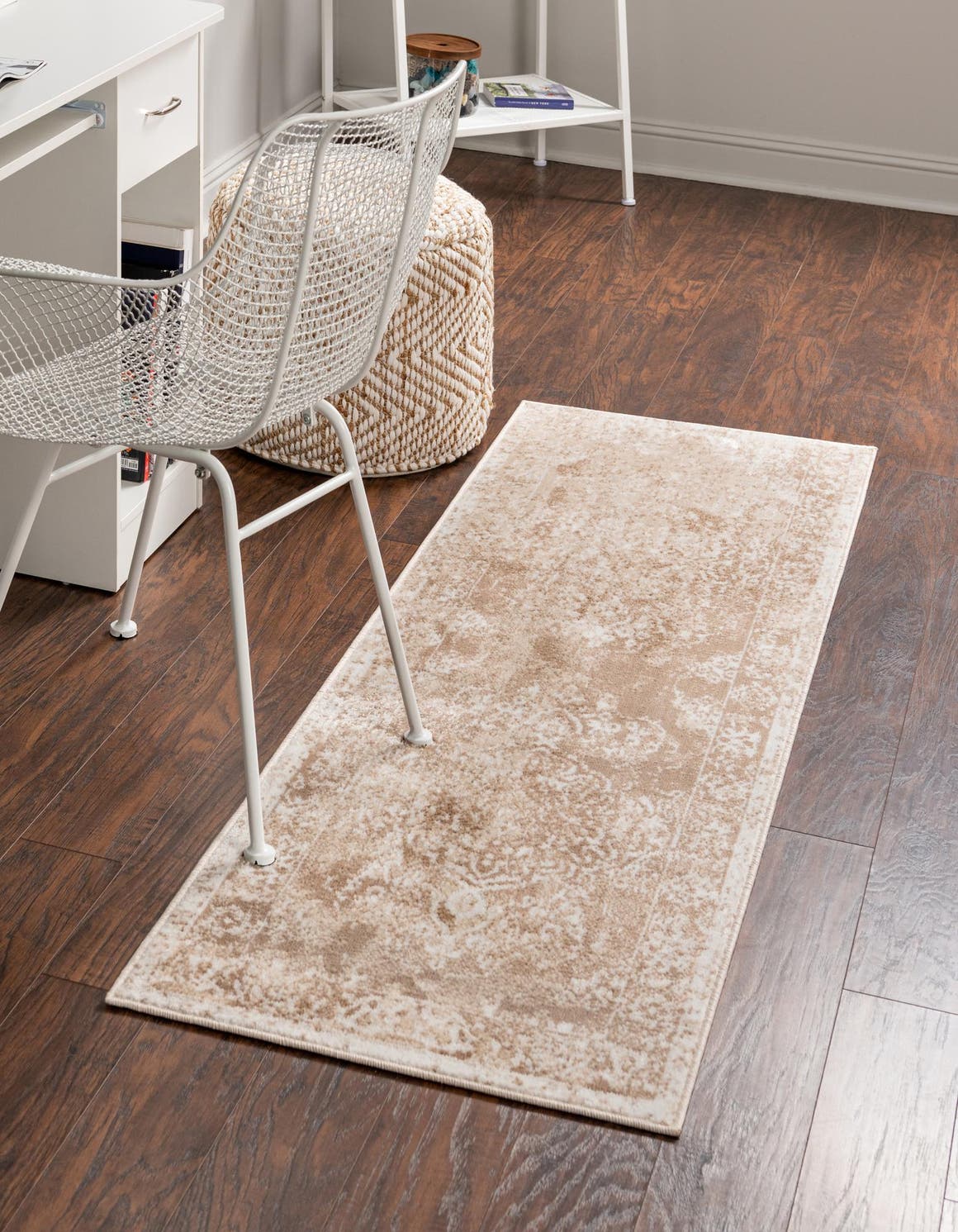 Beige 2' x 6' 1 Oxford Runner Area Rug Traditional Design 100% Polypropylene Carpet for Living Room, Bedrooms, Dining, Office for Sale at Rug Engine