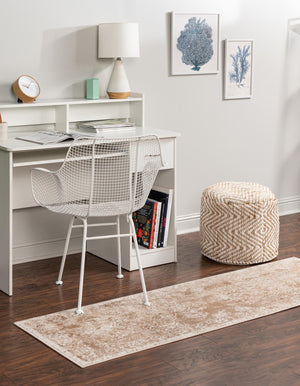 Beige 2' x 8' Oxford Runner Area Rug