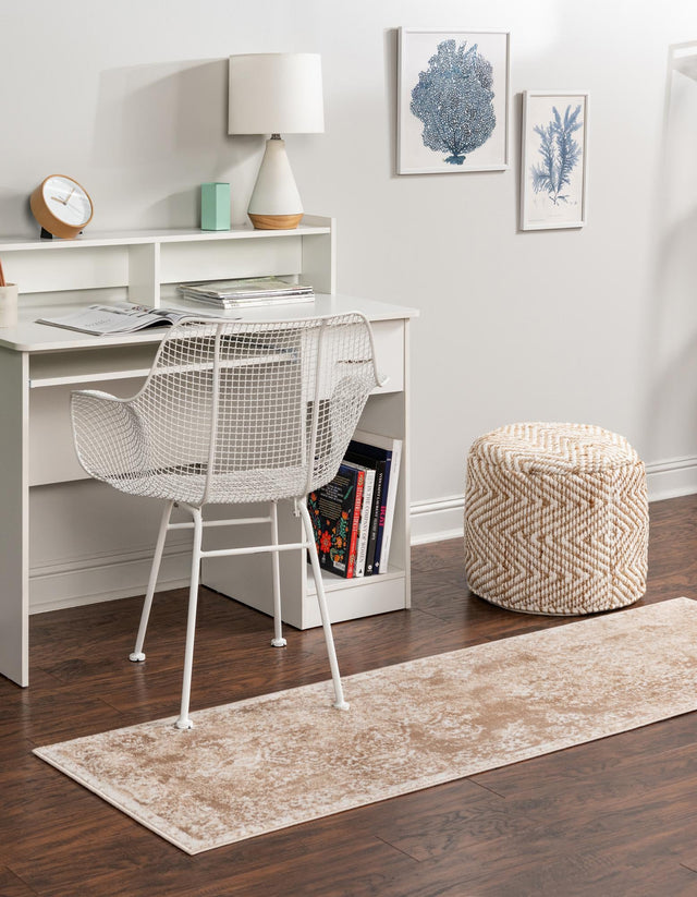 Beige 2' x 8' Oxford Runner Area Rug