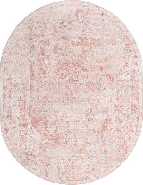 Pink 8' x 10' Oxford Oval Area Rug