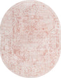 Pink 8' x 10' Oxford Oval Area Rug Traditional Design 100% Polypropylene Carpet for Living Room, Bedrooms, Dining, Office for Sale at Rug Engine