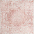 Pink 7' 10 x 7' 10 Oxford Square Area Rug Traditional Design 100% Polypropylene Carpet for Living Room, Bedrooms, Dining, Office for Sale at Rug Engine