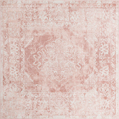Pink 7' 10 x 7' 10 Oxford Square Area Rug