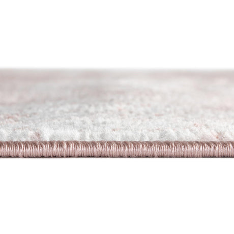 Pink 7' x 7' Oxford Octagon Area Rug Traditional Design 100% Polypropylene Carpet for Living Room, Bedrooms, Dining, Office for Sale at Rug Engine