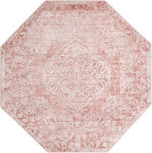 Pink 7' x 7' Oxford Octagon Area Rug