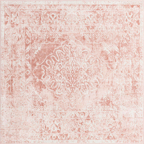Pink 6' x 6' Oxford Square Area Rug