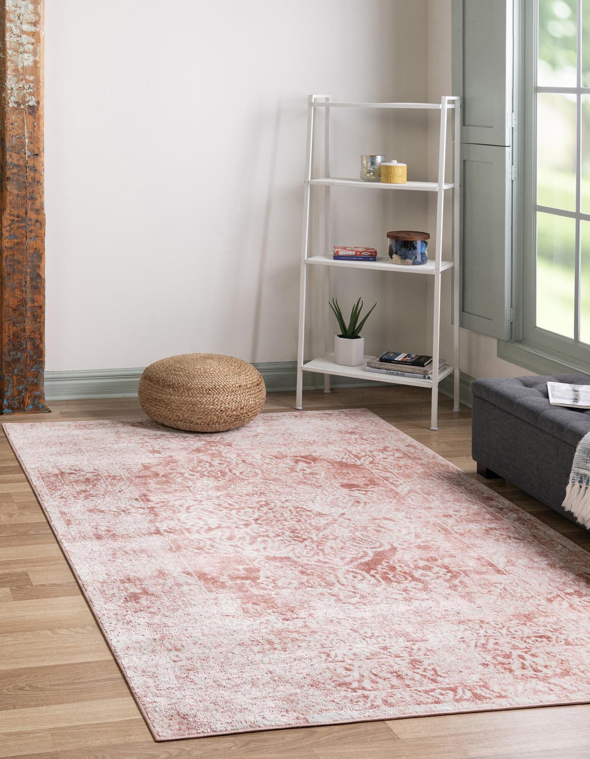 Pink 2' x 3' Oxford Rectangle Area Rug Traditional Design 100% Polypropylene Carpet for Living Room, Bedrooms, Dining, Office for Sale at Rug Engine