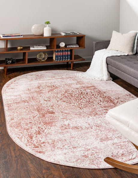 Pink 8' x 10' Oxford Oval Area Rug