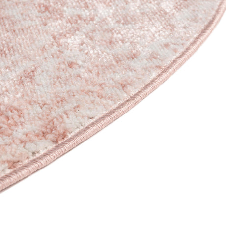Pink 7' x 7' Oxford Round Area Rug Traditional Design 100% Polypropylene Carpet for Living Room, Bedrooms, Dining, Office for Sale at Rug Engine