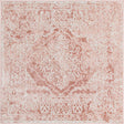 Pink 4' 1 x 4' 1 Oxford Square Area Rug Traditional Design 100% Polypropylene Carpet for Living Room, Bedrooms, Dining, Office for Sale at Rug Engine