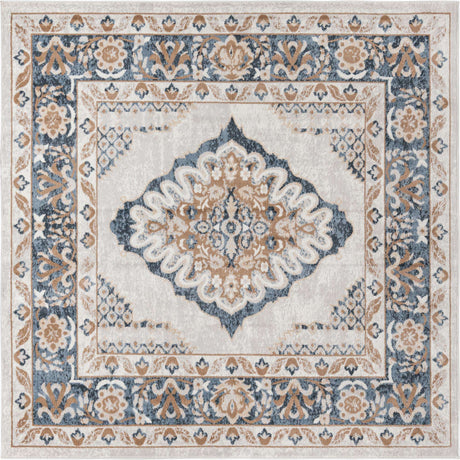 Cream 7' 10 x 7' 10 Oxford Square Area Rug