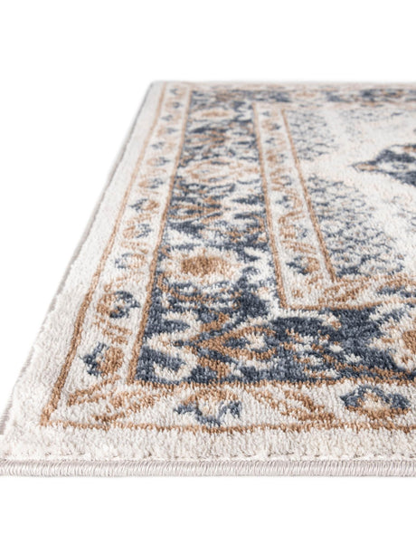 Cream 4' 1 x 4' 1 Oxford Square Area Rug Traditional Design 100% Polypropylene Carpet for Living Room, Bedrooms, Dining, Office for Sale at Rug Engine