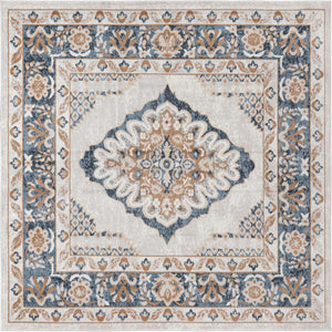 Cream 6' x 6' Oxford Square Area Rug