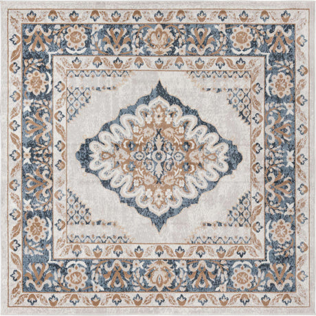 Cream 6' x 6' Oxford Square Area Rug
