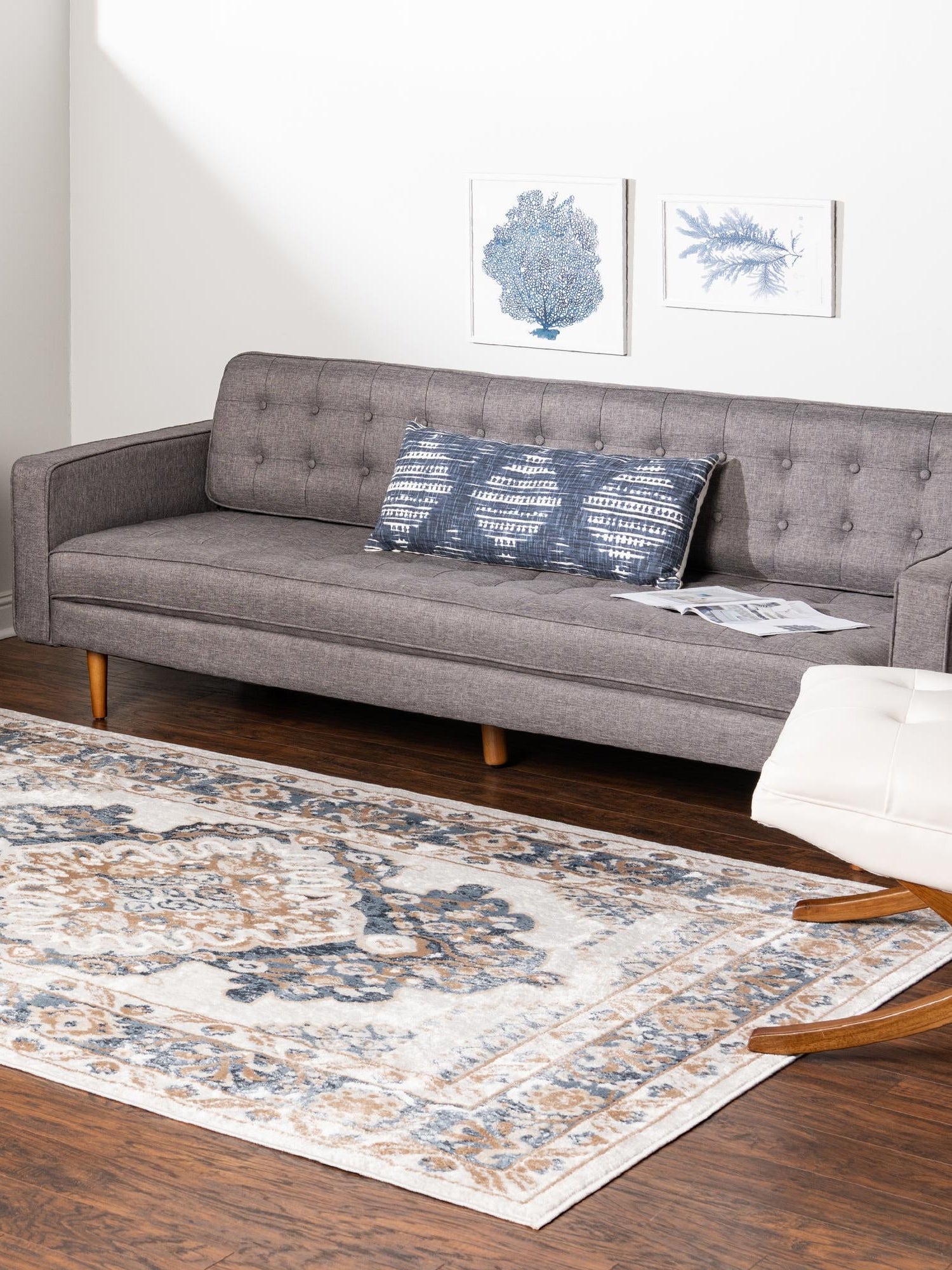 Cream 2' x 3' 1 Oxford Rectangle Area Rug Traditional Design 100% Polypropylene Carpet for Living Room, Bedrooms, Dining, Office for Sale at Rug Engine