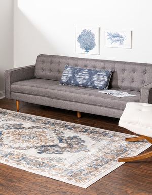 Cream 2' x 3' 1 Oxford Rectangle Area Rug