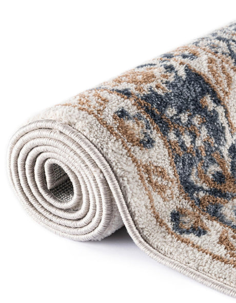 Cream 3' x 5' 3 Oxford Rectangle Area Rug Traditional Design 100% Polypropylene Carpet for Living Room, Bedrooms, Dining, Office for Sale at Rug Engine