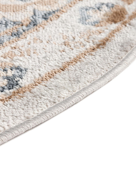Cream 8' x 10' Oxford Oval Area Rug Traditional Design 100% Polypropylene Carpet for Living Room, Bedrooms, Dining, Office for Sale at Rug Engine