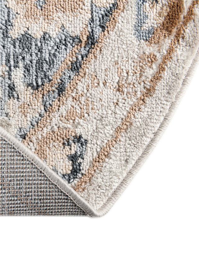 Cream 7' x 7' Oxford Round Area Rug