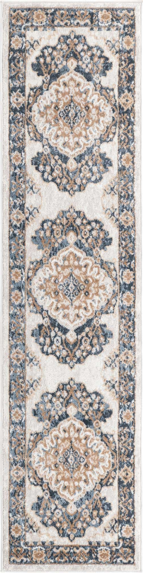 Cream 2' x 8' Oxford Runner Area Rug