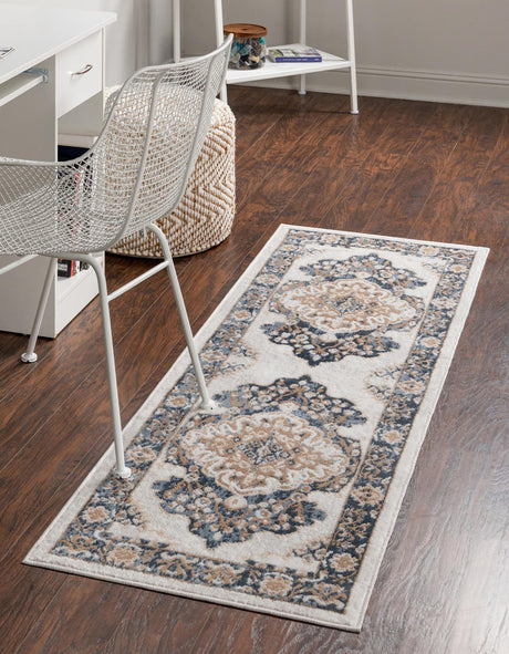 Cream 2' x 8' Oxford Runner Area Rug
