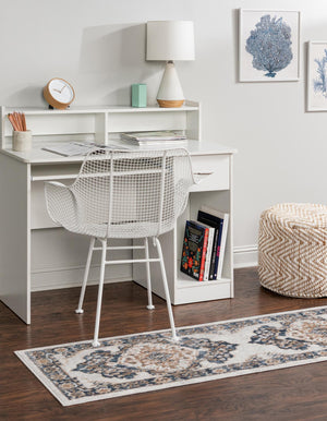 Cream 2' 7 x 12' Oxford Runner Area Rug