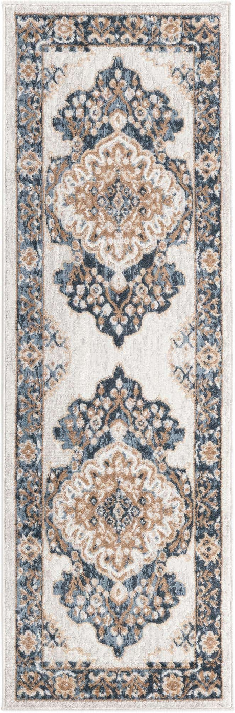 Cream 2' x 6' 1 Oxford Runner Area Rug