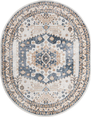 Cream 8' x 10' Oxford Oval Area Rug