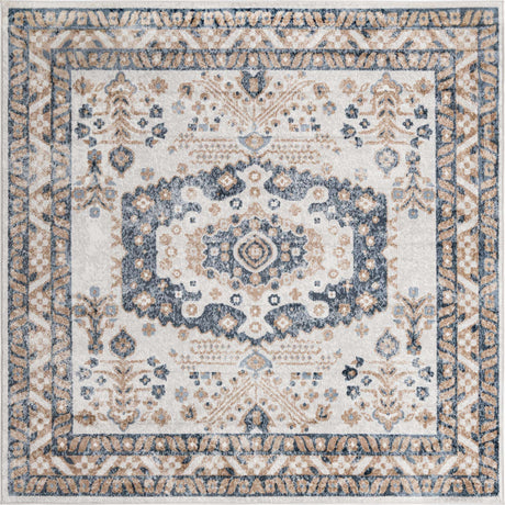 Cream 7' 10 x 7' 10 Oxford Square Area Rug