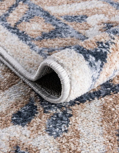 Cream 7' x 7' Oxford Octagon Area Rug Traditional Design 100% Polypropylene Carpet for Living Room, Bedrooms, Dining, Office for Sale at Rug Engine