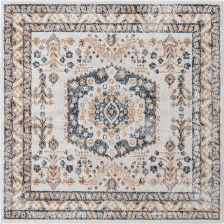 Cream 6' x 6' Oxford Square Area Rug