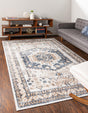 Cream 7' 10 x 11' Oxford Rectangle Area Rug Traditional Design 100% Polypropylene Carpet for Living Room, Bedrooms, Dining, Office for Sale at Rug Engine