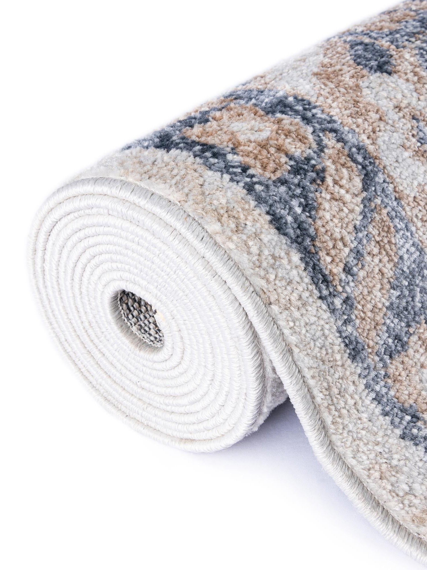 Cream 5' x 5' Oxford Round Area Rug Traditional Design 100% Polypropylene Carpet for Living Room, Bedrooms, Dining, Office for Sale at Rug Engine
