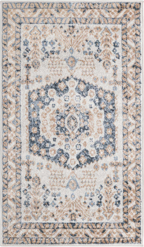 Cream 3' x 5' 3 Oxford Rectangle Area Rug