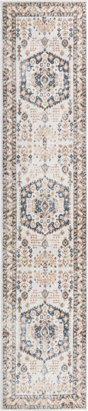 Cream 2' 7 x 12' Oxford Runner Area Rug