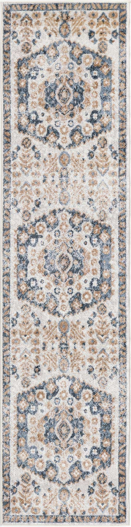 Cream 2' x 8' Oxford Runner Area Rug