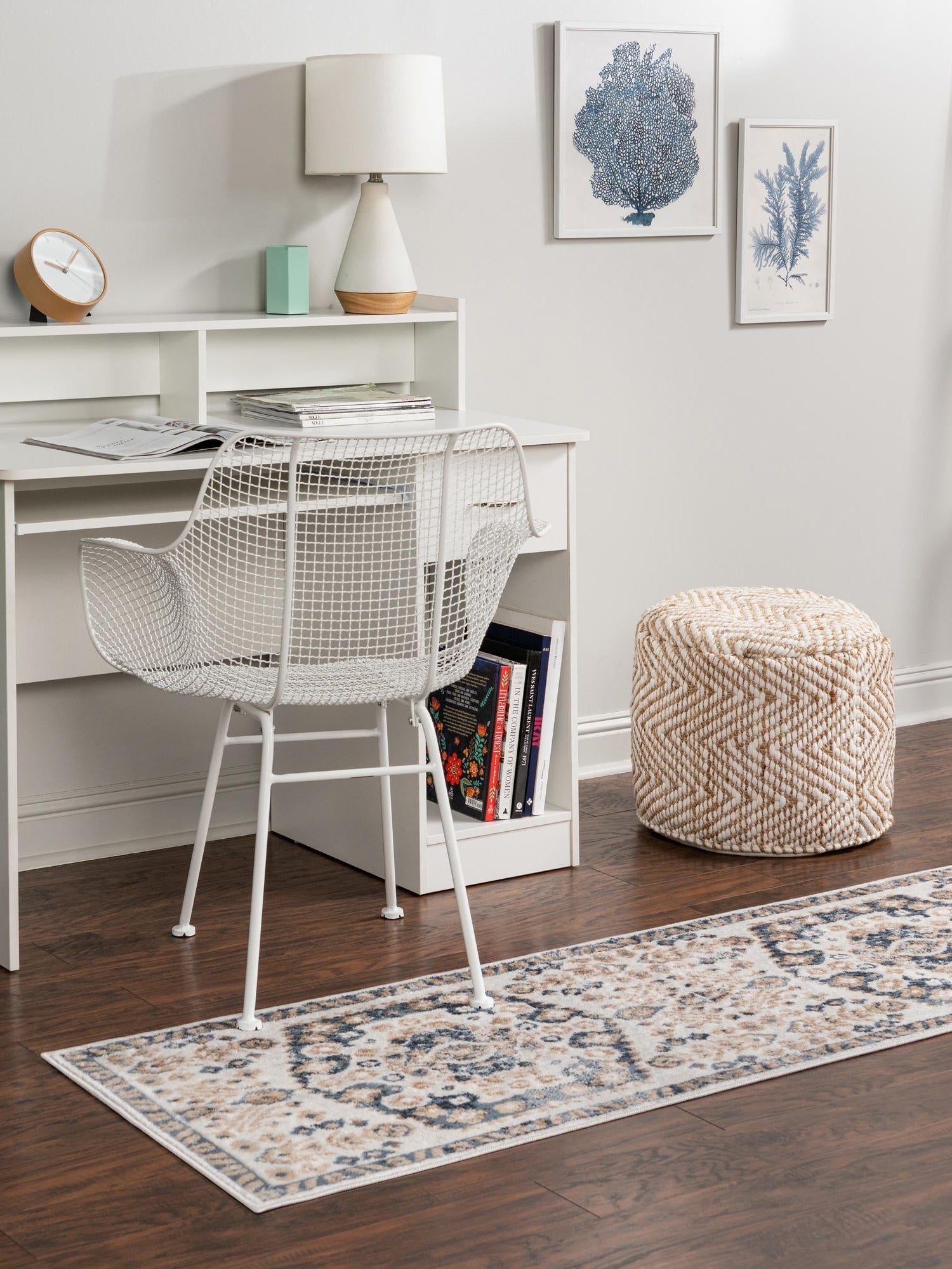 Cream 2' x 8' Oxford Runner Area Rug Traditional Design 100% Polypropylene Carpet for Living Room, Bedrooms, Dining, Office for Sale at Rug Engine