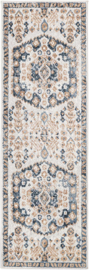 Cream 2' x 6' 1 Oxford Runner Area Rug