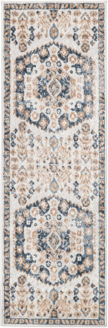 Cream 2' x 6' 1 Oxford Runner Area Rug