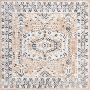 Beige 7' 10 x 7' 10 Oxford Square Area Rug