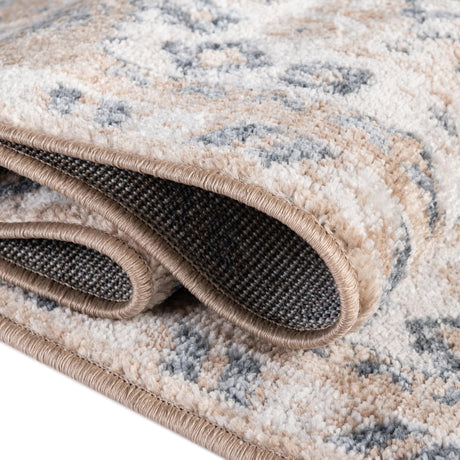 Beige 7' 1 x 7' 1 Oxford Octagon Area Rug Traditional Design 100% Polypropylene Carpet for Living Room, Bedrooms, Dining, Office for Sale at Rug Engine