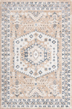 Beige 6' x 9' Oxford Rectangle Area Rug