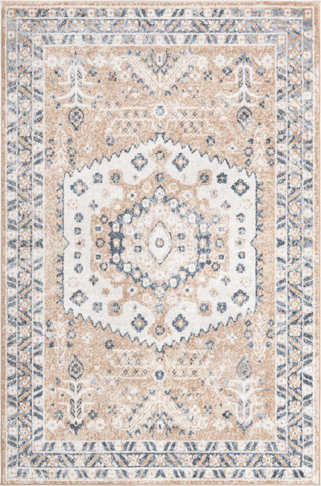Beige 6' x 9' Oxford Rectangle Area Rug