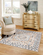 Beige 6' x 6' Oxford Square Area Rug Traditional Design 100% Polypropylene Carpet for Living Room, Bedrooms, Dining, Office for Sale at Rug Engine