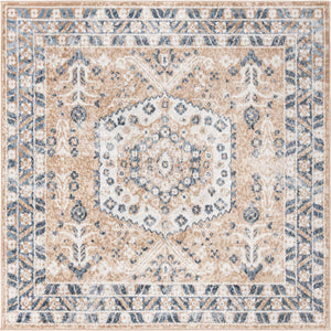 Beige 6' x 6' Oxford Square Area Rug