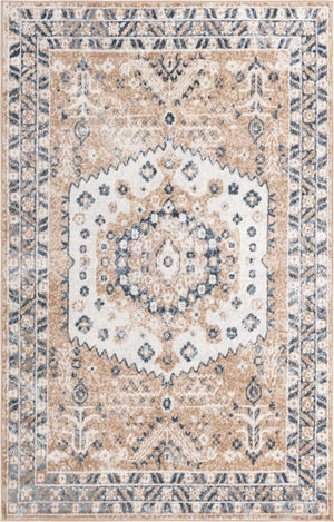 Beige 5' 3 x 8' Oxford Rectangle Area Rug
