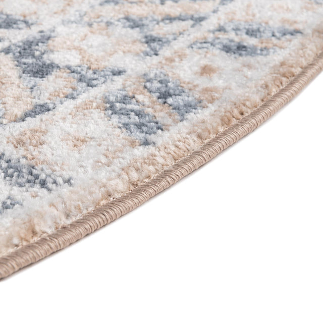 Beige 3' x 3' Oxford Round Area Rug
